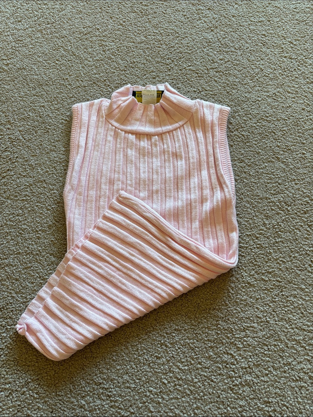 Light Pink Ribbed Sleeveless Top - Soft Knit